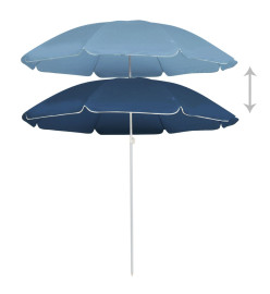 Parasol d'extérieur avec mât en acier Bleu 180 cm