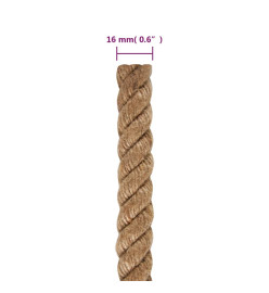 Corde de jute 100 m de long 16 mm d'épaisseur