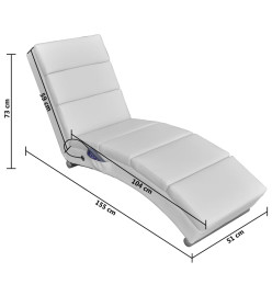 Chaise longue de massage Blanc Similicuir