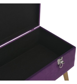 Banc avec compartiment de rangement 80 cm Violet Velours