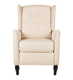 Fauteuil de massage inclinable Crème Tissu