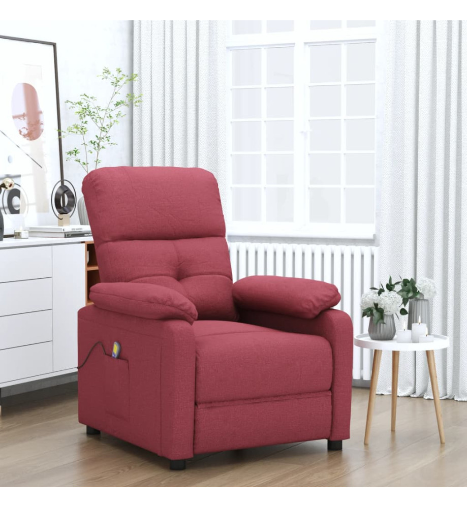 Fauteuil de massage Rouge bordeaux Tissu