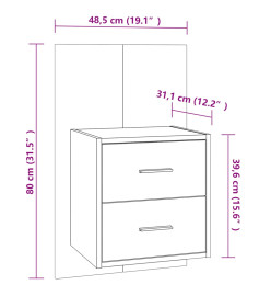 Table de chevet murale Blanc