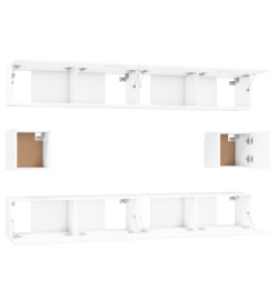 Ensemble de meubles TV 6 pcs Blanc brillant Bois d'ingénierie