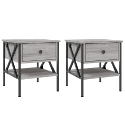 Tables de chevet 2 pcs sonoma gris 40x42x45 cm bois ingénierie