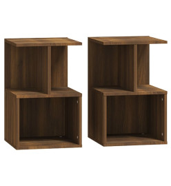 Tables de chevet 2pcs Chêne marron 35x35x55cm Bois d'ingénierie