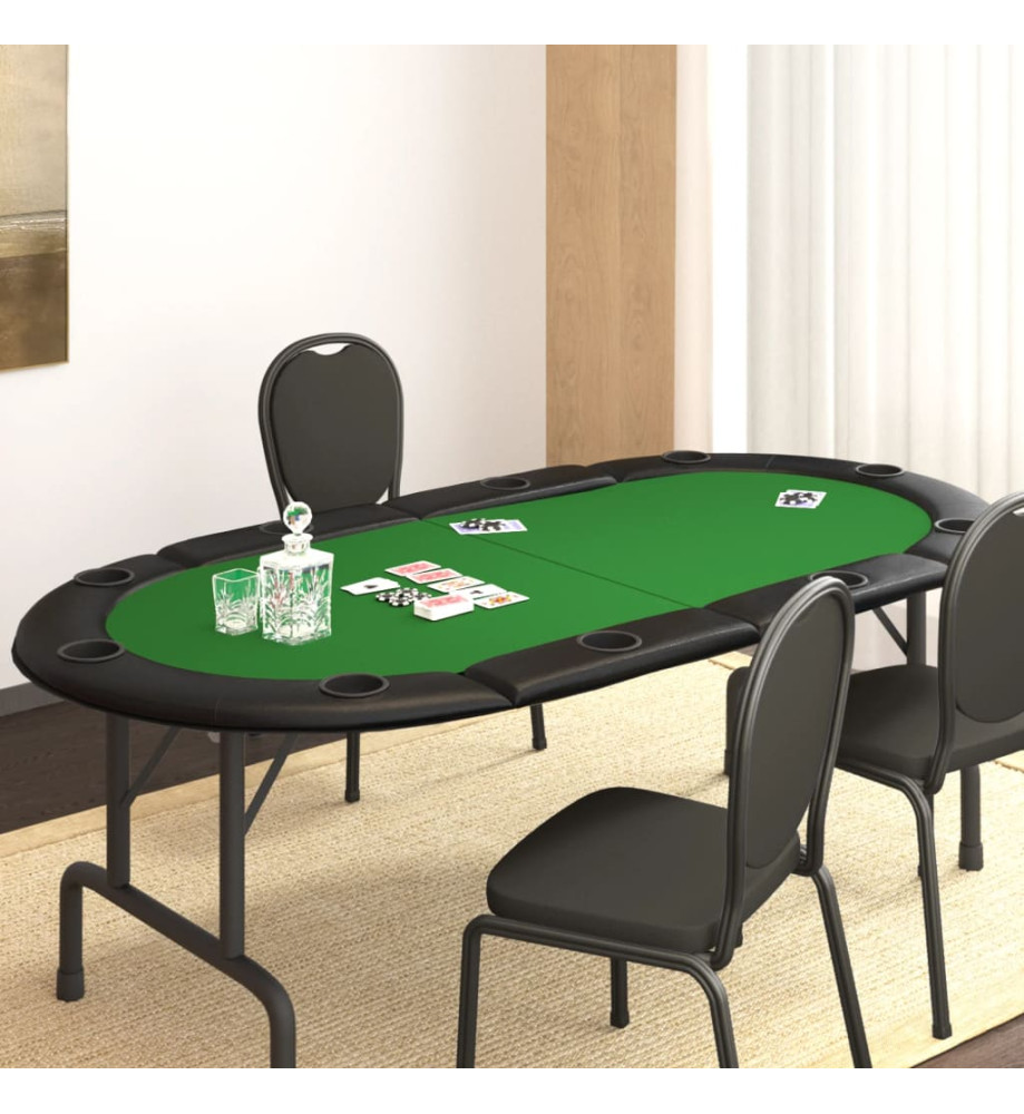 Dessus de table de poker pliable 10 joueurs Vert 208x106x3 cm