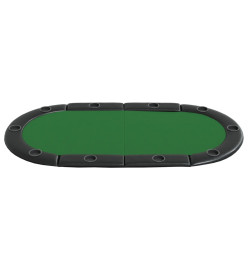 Dessus de table de poker pliable 10 joueurs Vert 208x106x3 cm