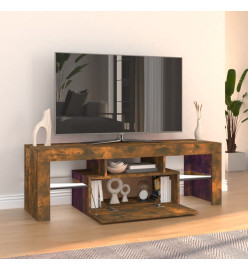 Meuble TV avec lumières LED chêne fumé 120x35x40 cm