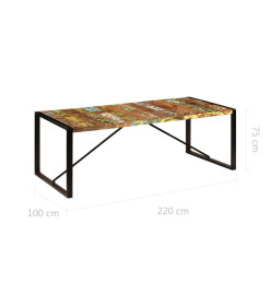 Table à dîner 220x100x75 cm Bois de récupération solide