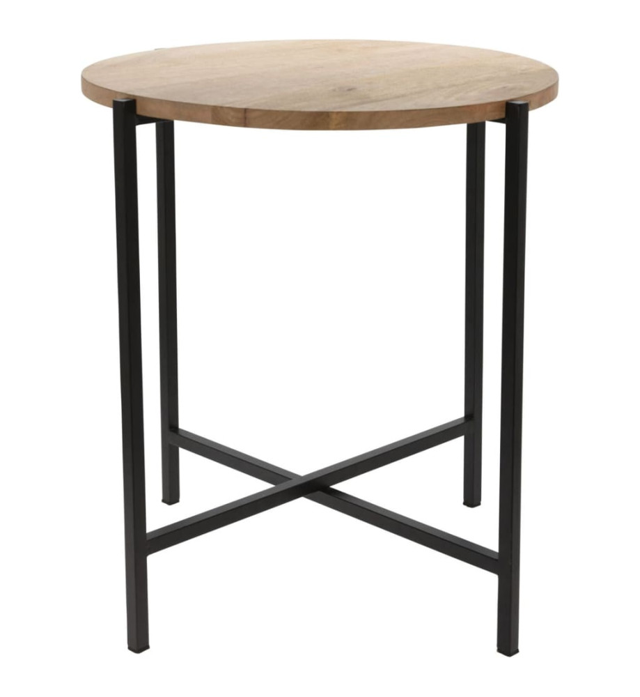 Ambiance Table d'appoint ronde Bois et métal 45 cm