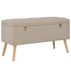 Tabourets de rangement 3 pcs Beige Tissu