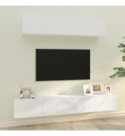 Ensemble de meubles TV 4 pcs Blanc brillant Bois d'ingénierie