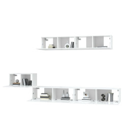 Ensemble de meubles TV 5 pcs Blanc brillant Bois d'ingénierie