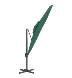 Parasol cantilever à double toit Vert 400x300 cm