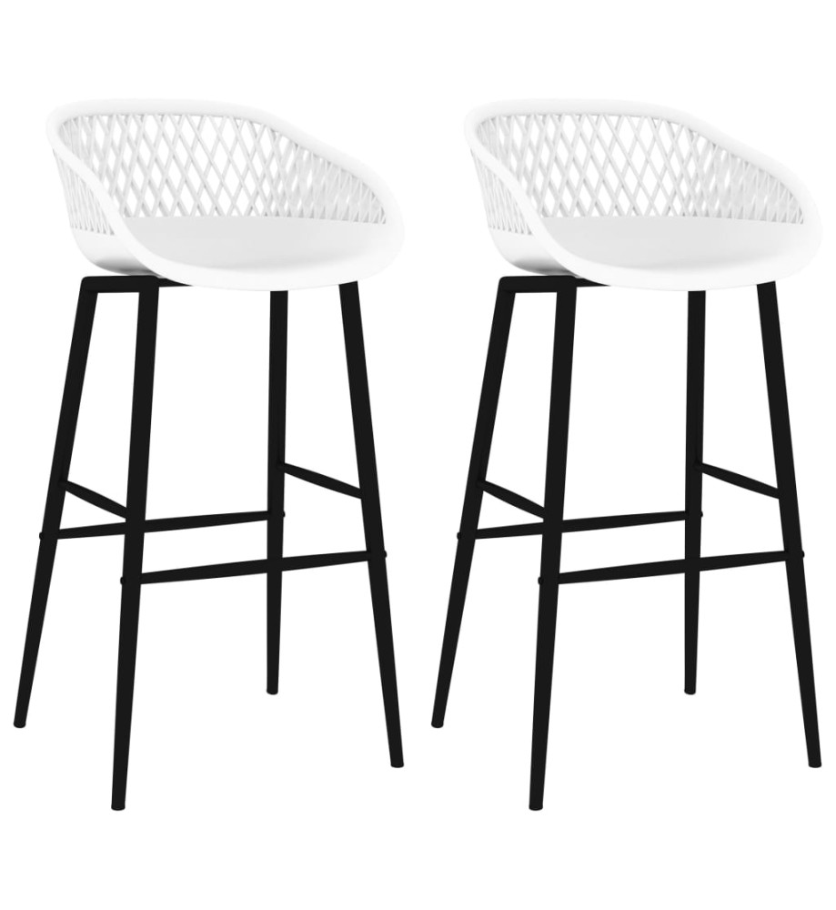 Chaises de bar lot de 2 blanc