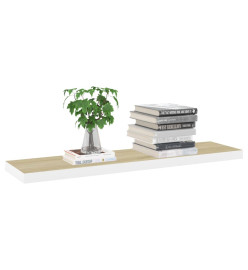 Étagères flottantes 4 pcs Chêne et blanc 120x23,5x3,8 cm MDF