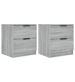 Tables de chevet 2 pcs Sonoma gris Bois d'ingénierie