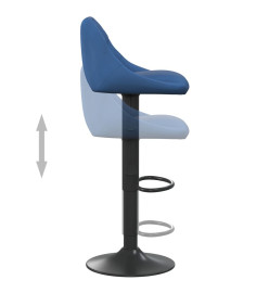 Tabourets de bar lot de 2 bleu velours