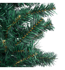 Sapin de Noël artificiel mince avec support vert 210 cm PVC