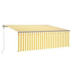 Auvent automatique rétractable avec store 4,5x3m Jaune et blanc