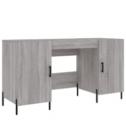 Bureau sonoma gris 140x50x75 cm bois d'ingénierie