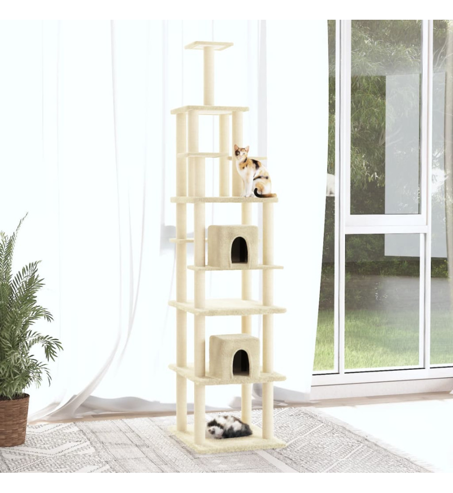 Arbre à chat avec griffoirs en sisal Crème 216 cm