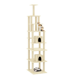 Arbre à chat avec griffoirs en sisal Crème 216 cm