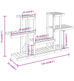 Support à fleurs 110x25x73 cm bois massif de sapin