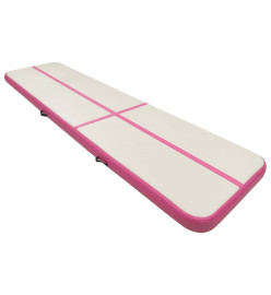 Tapis gonflable de gymnastique avec pompe 800x100x15cm PVC Rose