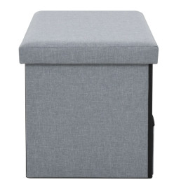 Banc de rangement pliable Faux lin 76 x 38 x 38 cm Gris clair