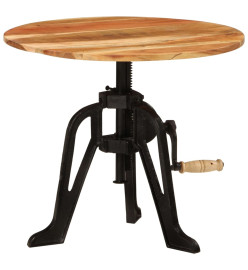 Table d'appoint 60x(42-62) cm Bois massif d'acacia et fonte