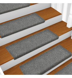 Tapis de marches d'escalier 5 pcs Gris 65x21x4 cm Aiguilleté