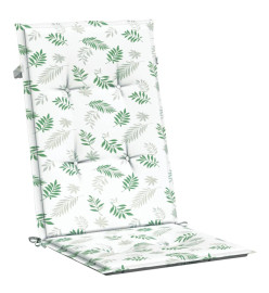 Coussins de chaise à dossier haut 6 pcs modèle de feuille tissu