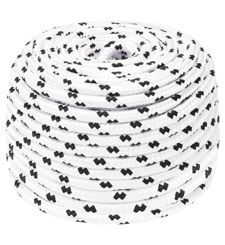 Corde de bateau tressé Blanc 10 mmx25 m Polyester