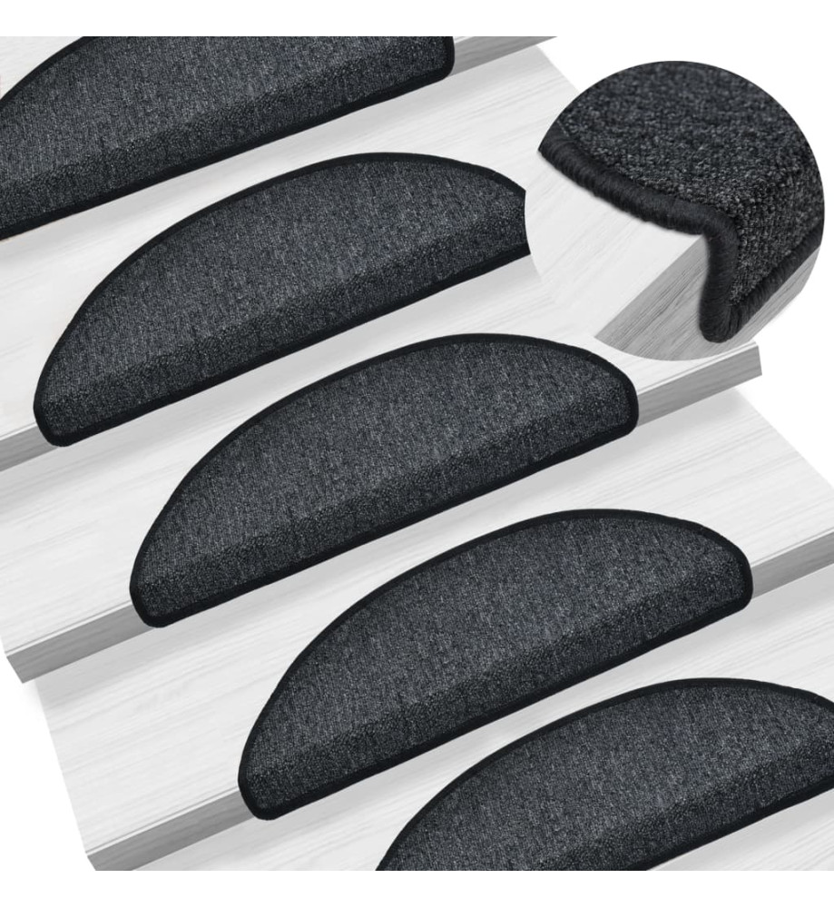 Tapis d'escalier 10 pcs 56x17x3 cm Anthracite