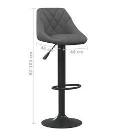 Tabouret de bar Gris foncé Velours