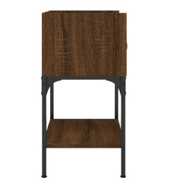 Table de chevet chêne marron 40,5x31x60 cm bois d'ingénierie