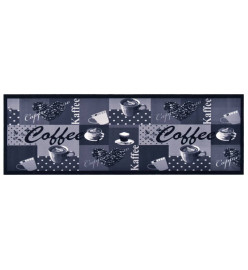 Tapis de sol de cuisine lavable Bleu café 45x150 cm