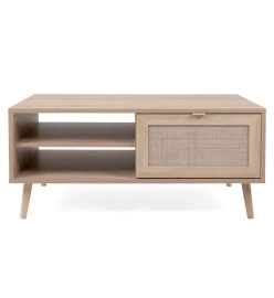 Finori Table basse Bali 55A Chêne sonoma et impression de canne