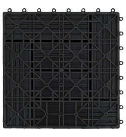 Carreau de terrasse 11 pcs WPC 30 x 30 cm 1 m² Noir