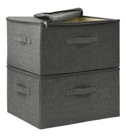 Boîtes de rangement 2 pcs Tissu 43x34x23 cm Anthracite