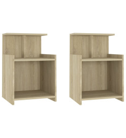 Tables de chevet 2 pcs Chêne sonoma 40x35x60 cm Aggloméré