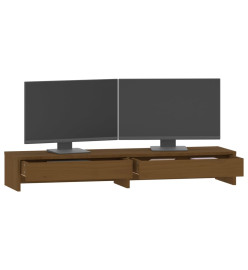 Support de moniteur Marron miel 100x27x15 cm Bois de pin solide