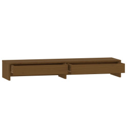 Support de moniteur Marron miel 100x27x15 cm Bois de pin solide