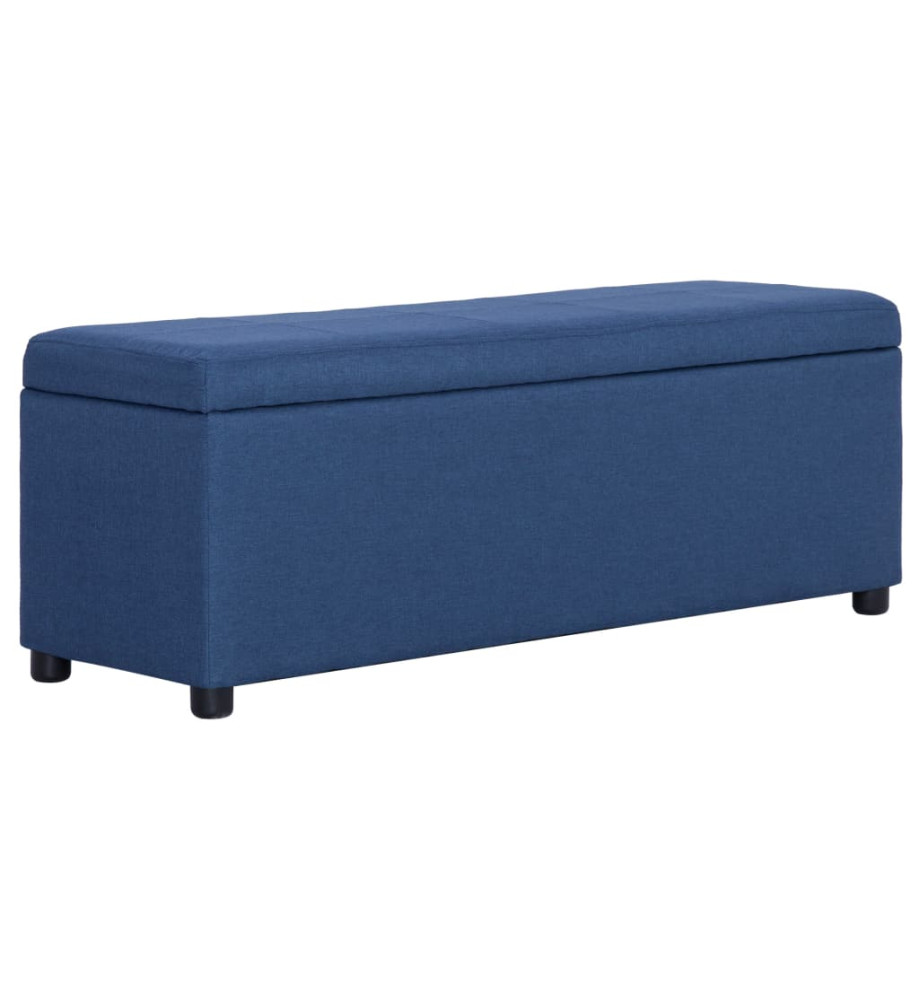 Banc avec compartiment de rangement 116 cm Bleu Polyester