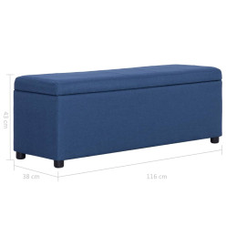 Banc avec compartiment de rangement 116 cm Bleu Polyester