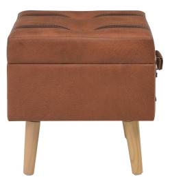 Tabouret de rangement 40 cm Brun roux Similicuir