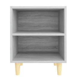 Tables de chevet pieds en bois 2 pcs Sonoma gris 40x30x50 cm