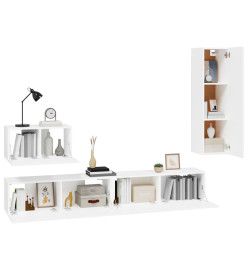 Ensemble de meubles TV 4 pcs Blanc Bois d'ingénierie